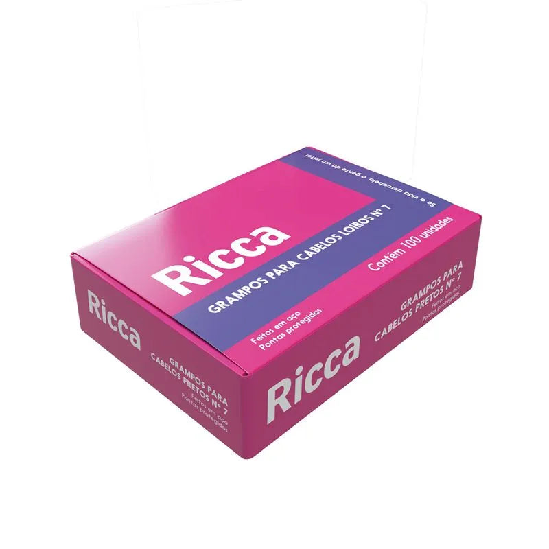GRAMPO PARA CABELO N7 LOIRO C 100PCS RICCA