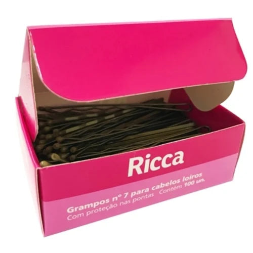 GRAMPO PARA CABELO N7 LOIRO C 100PCS RICCA